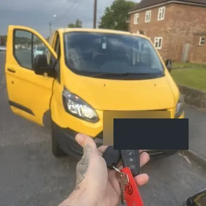 Replacement key cut and coded for a yellow Ford Transit van in the West Midlands